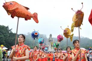 广州南沙妈祖文化旅游节举行 非遗文化巡游上演