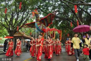 广州南沙妈祖文化旅游节举行 非遗文化巡游上演