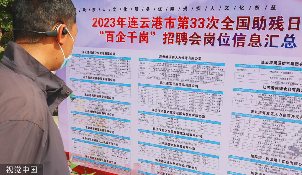 全国助残日 江苏连云港举办残疾人士专场招聘会