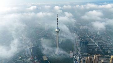 雨后天津出现平流雾绝美景色 蔚为壮观