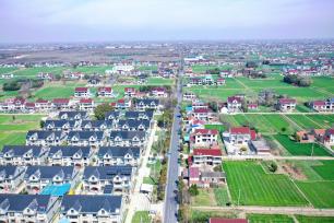 江苏南通：美丽新农村田园绿意盎然 民居整齐排列