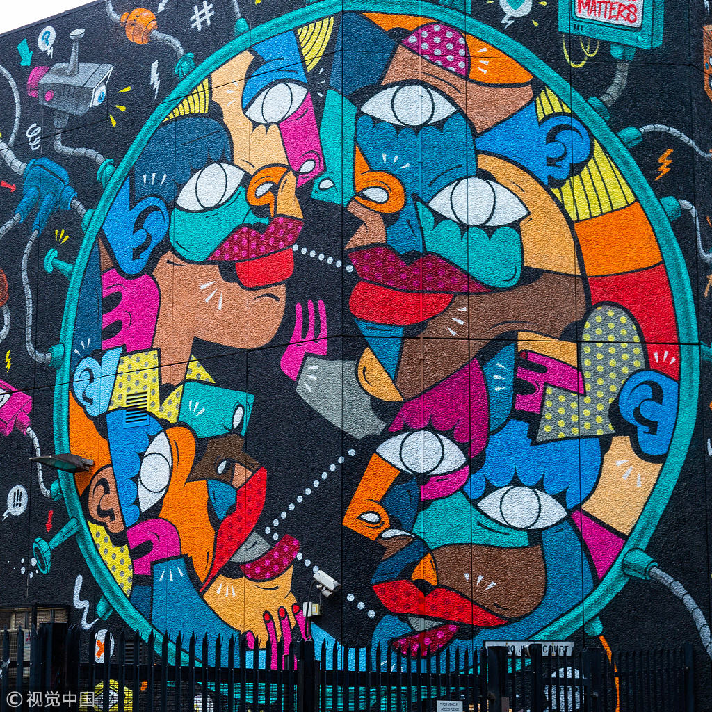 英国最大涂鸦壁画现身伦敦798大小相当于6个网球场