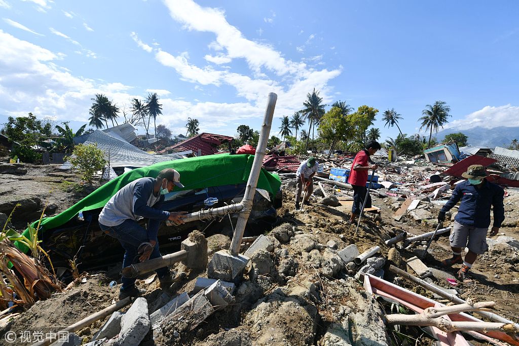 印尼地震海嘯或致5000人受災失蹤廢墟滿目瘡痍狼藉一片