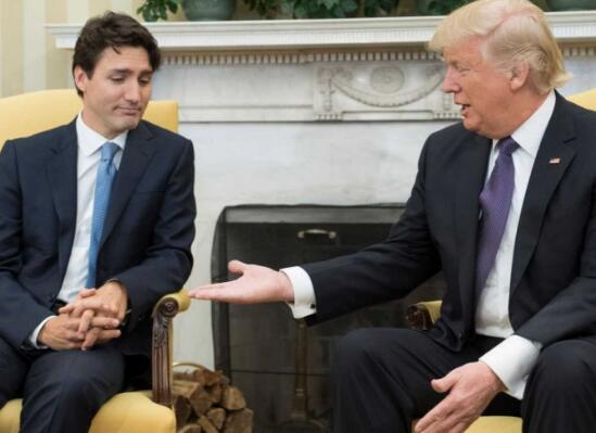 加拿大总理特鲁多和美国总统特朗普