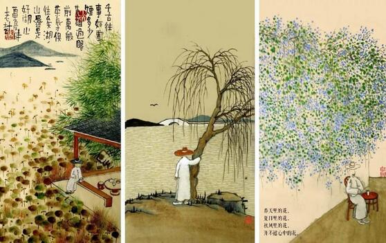 老树给自己的画定名为"乱世绘本",寥寥几笔,就勾画出一个梦中桃源:一