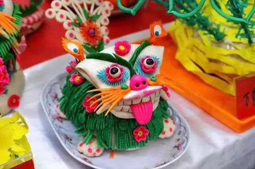 陕西黄陵捏面花过新年