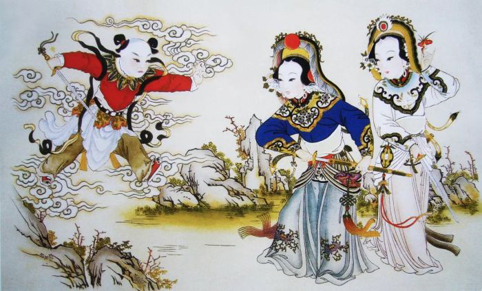 为救许仙,白素贞潜入昆仑山欲盗灵芝仙草,与护山仙童展开激战.