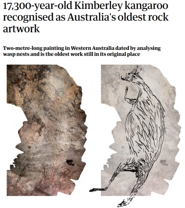 澳大利亚发现最古老岩石画：一只袋鼠 距今1.73万年