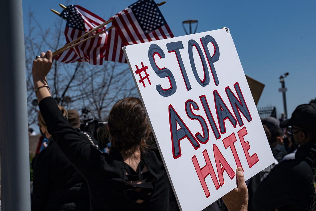 全美多地爆发“停止仇恨亚裔”活动（资料图）