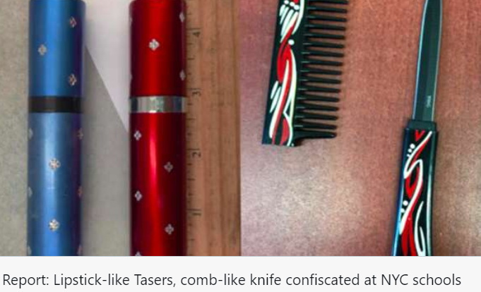 纽约学生将刀枪伪装成口红梳子带进学校 称是为了自卫