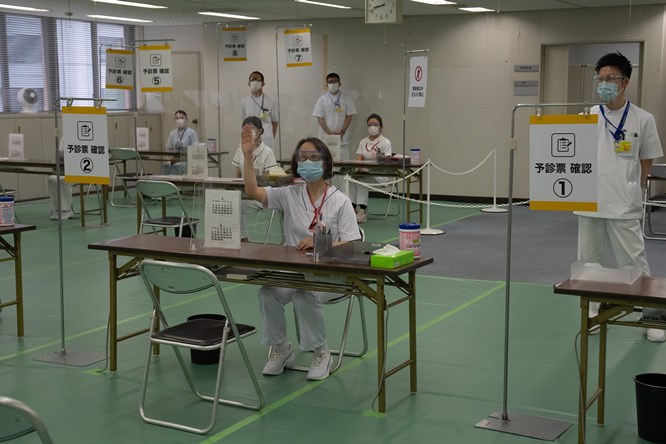 日本大规模疫苗接种会场