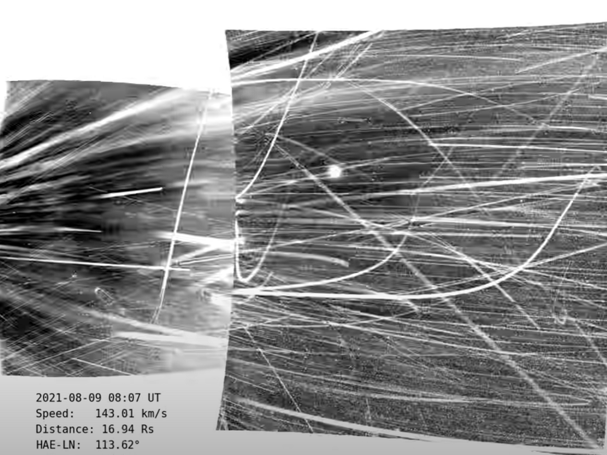 人类探测器首次触摸太阳画面：无数“冰雹”迎面砸来