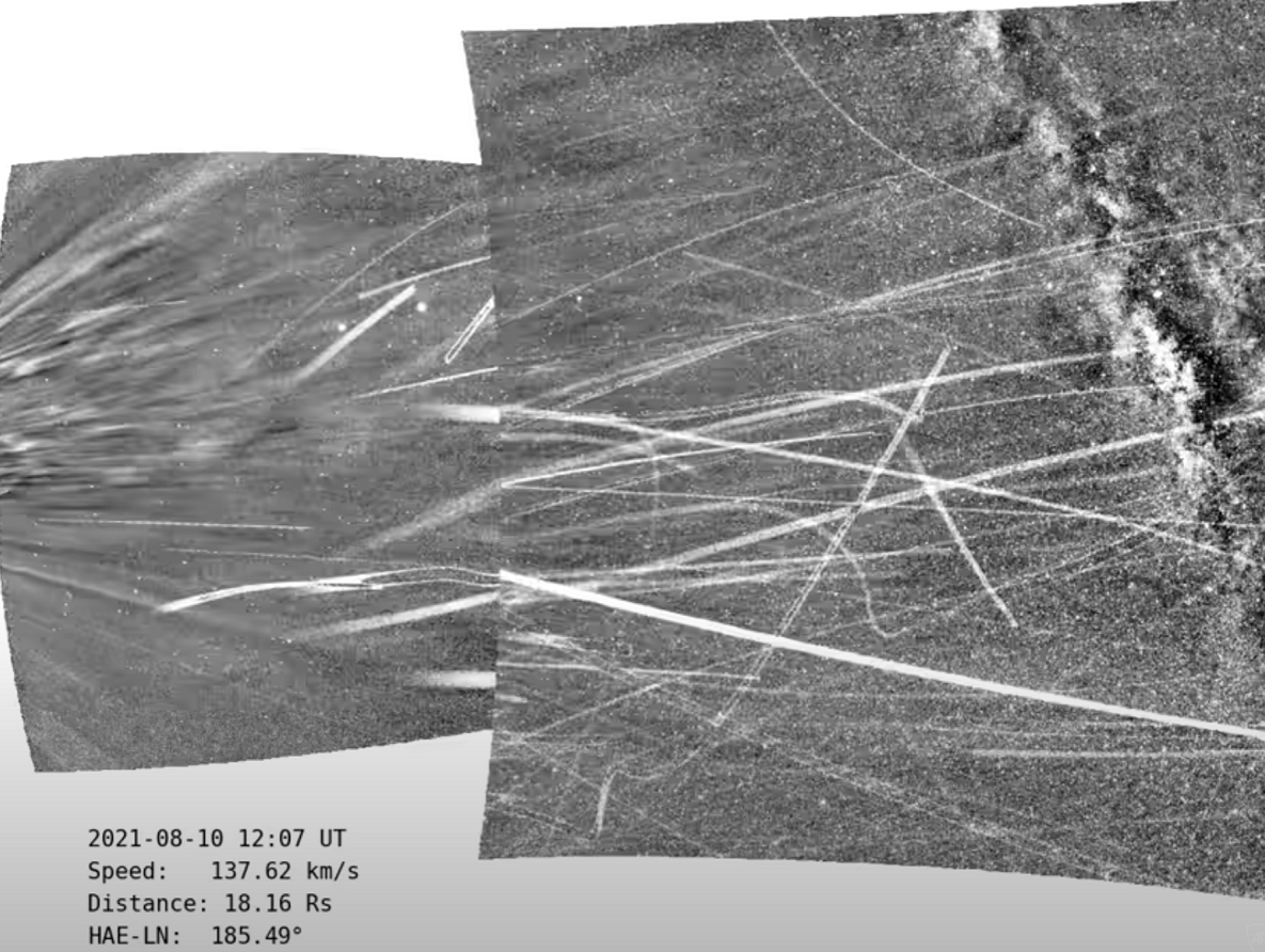 人类探测器首次触摸太阳画面：无数“冰雹”迎面砸来