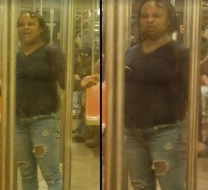 美国女子地铁里辱骂亚裔 （图源：纽约警方）