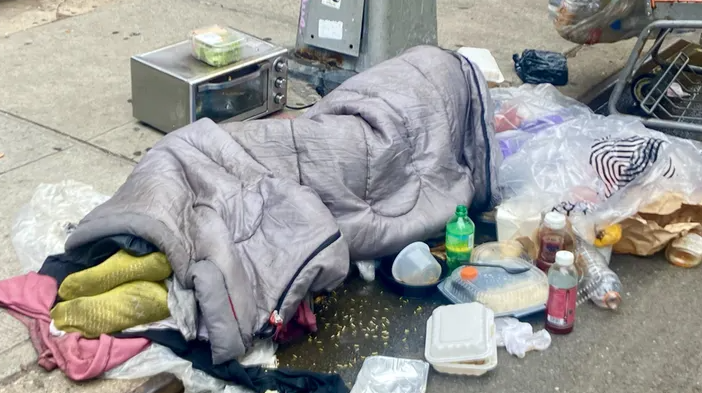 纽约市睡在街头的无家可归者（福克斯新闻网）