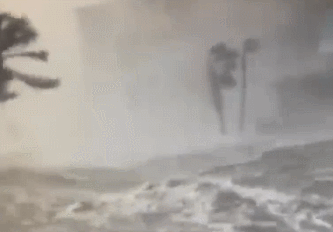 飓风“伊恩”在美国佛罗里达州登陆。（视频截图）