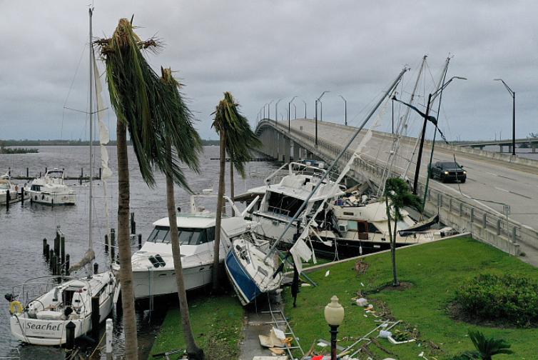 飓风“伊恩”对美国佛罗里达州造成严重破坏（资料图）