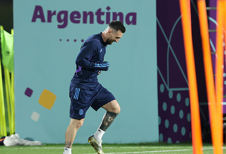 阿根廷队球员梅西参加训练。（资料图）