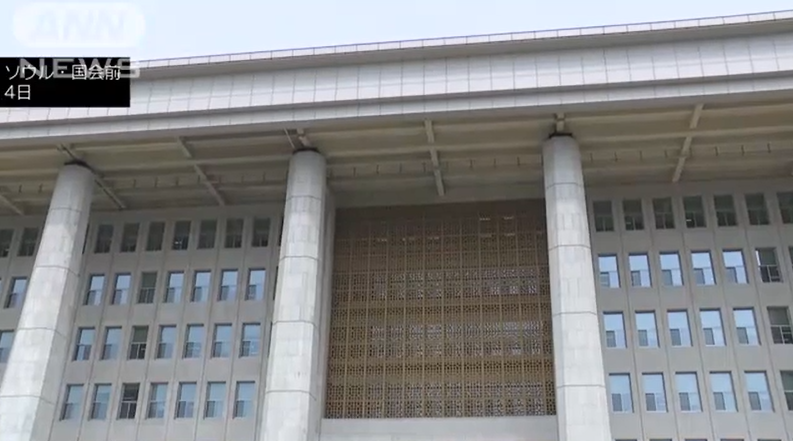 韩国国会议事堂（朝日电视台视频报道截图）