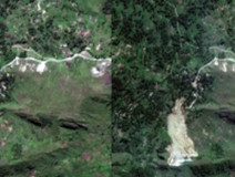  Satellite pictures released before and after the landslide accident in Papua New Guinea