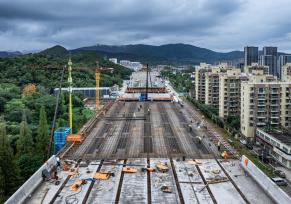 浙江宁波：九龙大道快速路建设正酣