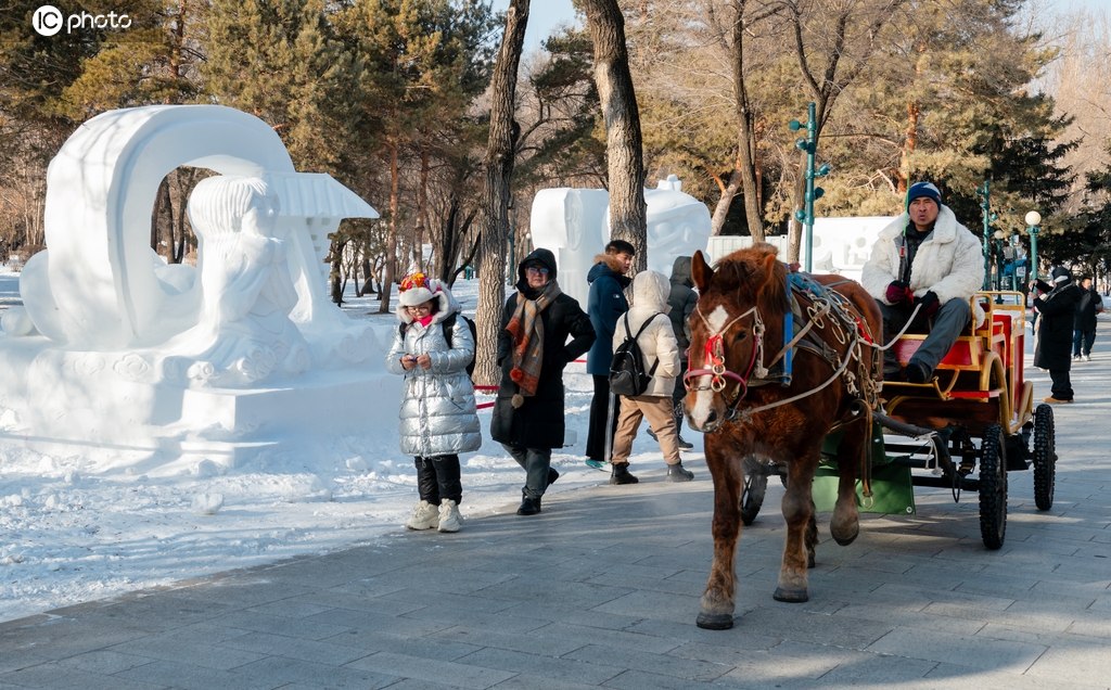 黑龙江哈尔滨：太阳岛雪博会试开园迎客