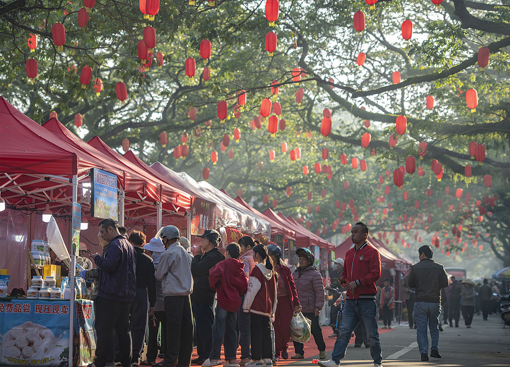 海南琼海：乡村年集红红火火