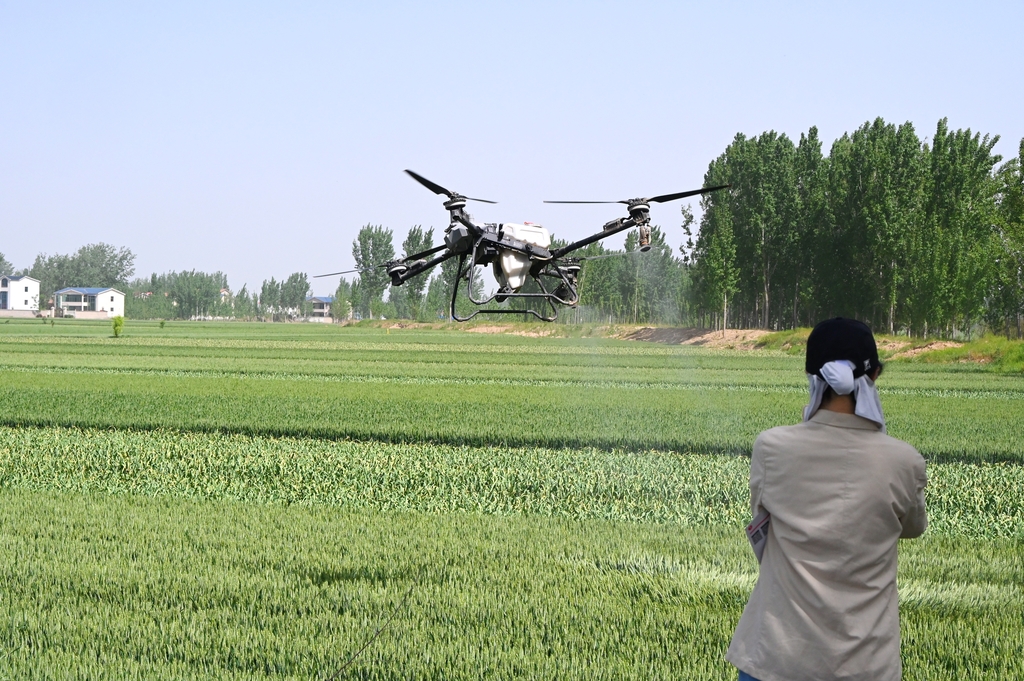 河南开封：“一喷三防”助小麦丰收