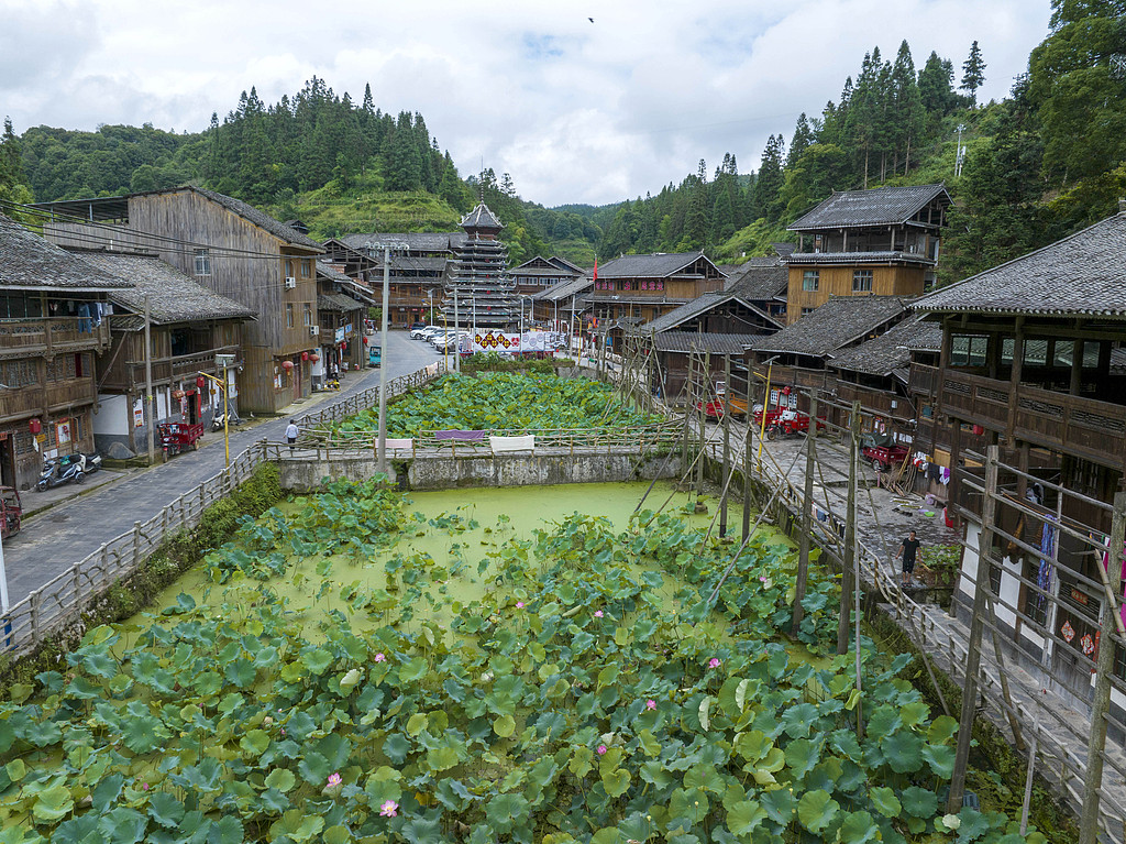 贵州从江：盛夏侗寨荷花香