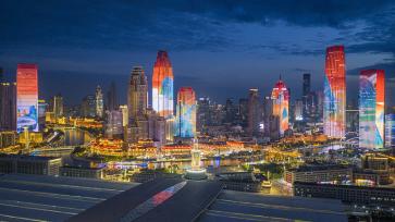 天津“海河之夜”灯光秀上新迎上合