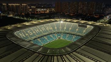 昆山奥体中心开展灯光测试迎“苏超”