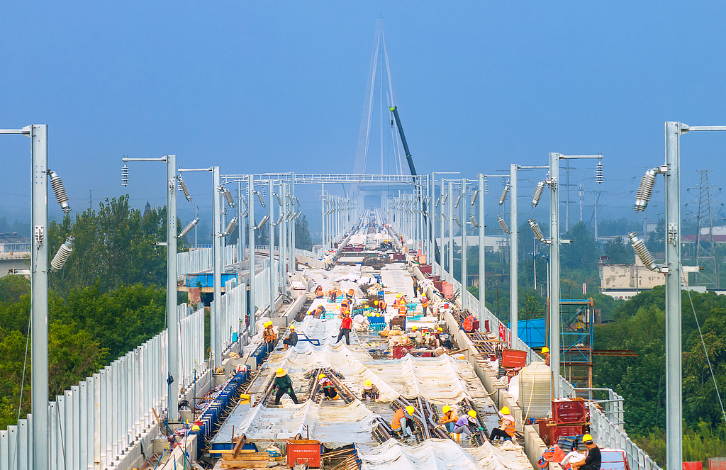 安徽马鞍山：巢马城际铁路建设有序推进