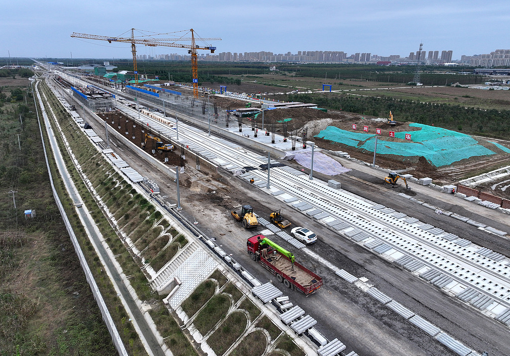 安徽蒙城：阜淮铁路蒙城站站房建设稳步推进