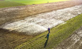 河南漯河：村民对麦田进行灌溉