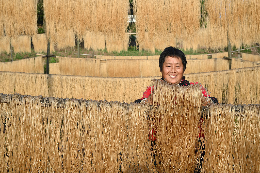 四川内江：冬晒粉条助增收
