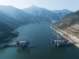 浙江杭州：鸠坑口大桥及接线工程有序推进​