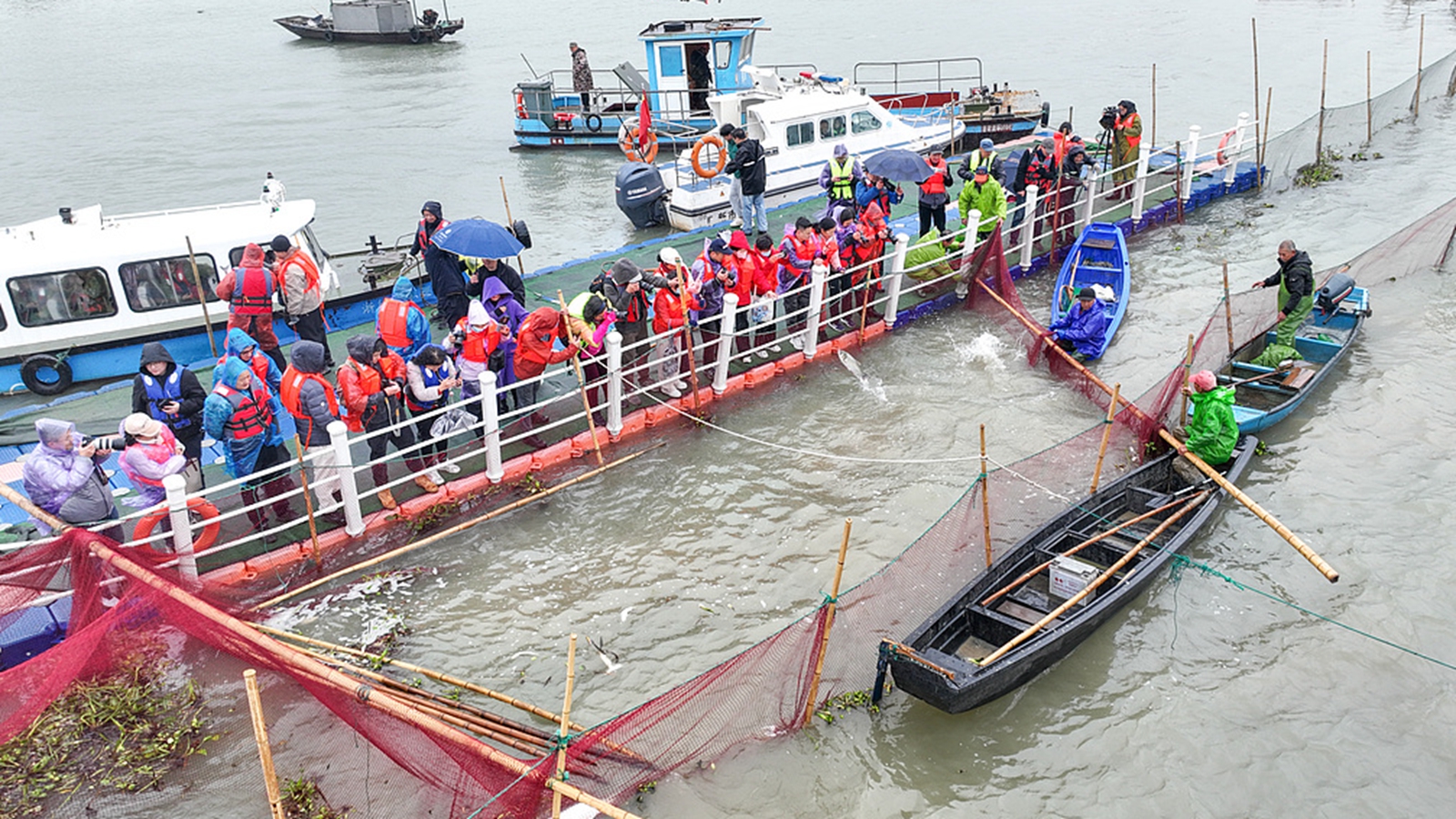 浙江德清：漁民冬捕鮮魚供應市場