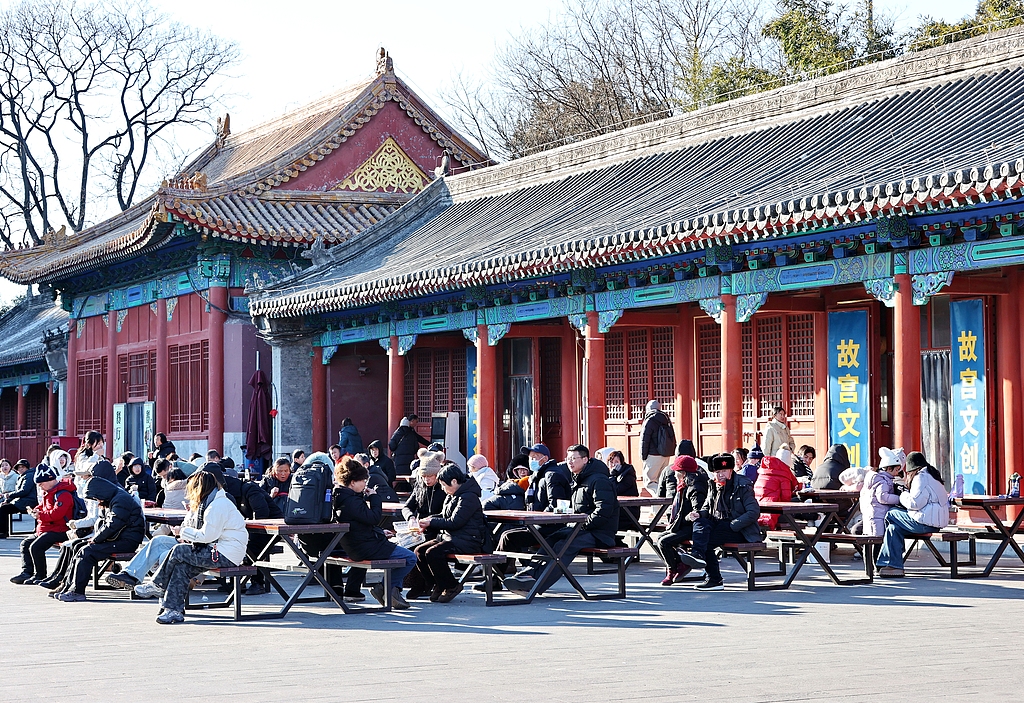 北京：元旦假期 故宫博物院游人如织