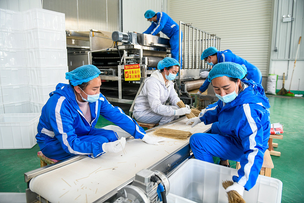 贵州安龙：工作人员加工粉条供应市场