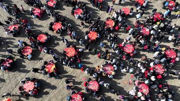 安徽阜阳：乡村杀猪宴引四方来客