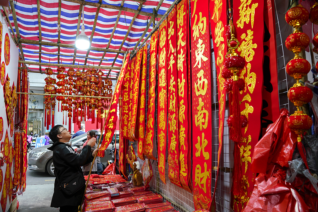 广西南宁：市民选购年货迎新春