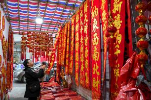 广西南宁：市民选购年货迎新春