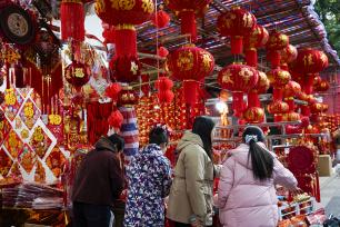 广西南宁：市民选购年货迎新春