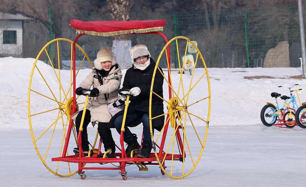 黑龙江哈尔滨：游客乐享冰雪之趣