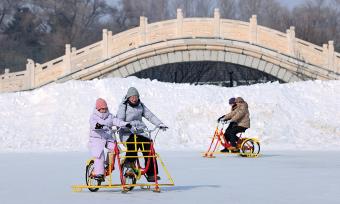 黑龙江哈尔滨：游客乐享冰雪之趣