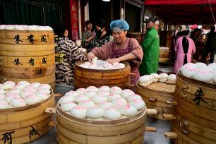 浙江金华：红印馒头迎新年