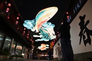 浙江杭州：大运河畔彩灯璀璨年味浓