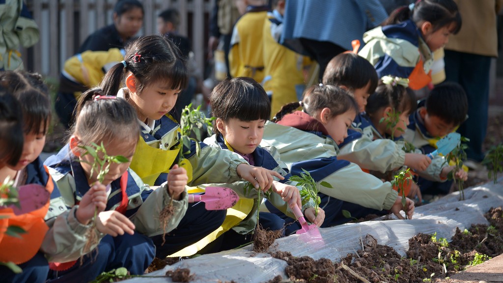 四川内江：萌娃感受春播农耕乐趣