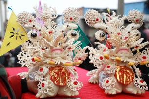 陕西大荔：阿寿村赛花馍迎接“二月二”