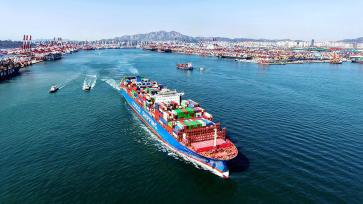 青岛港码头运输忙